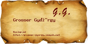 Grosser György névjegykártya